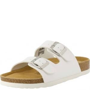 NEW CUSHIONAIRE women's luna crossover toe strap sandals in white